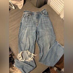 Abercrombie curve love ripped jeans